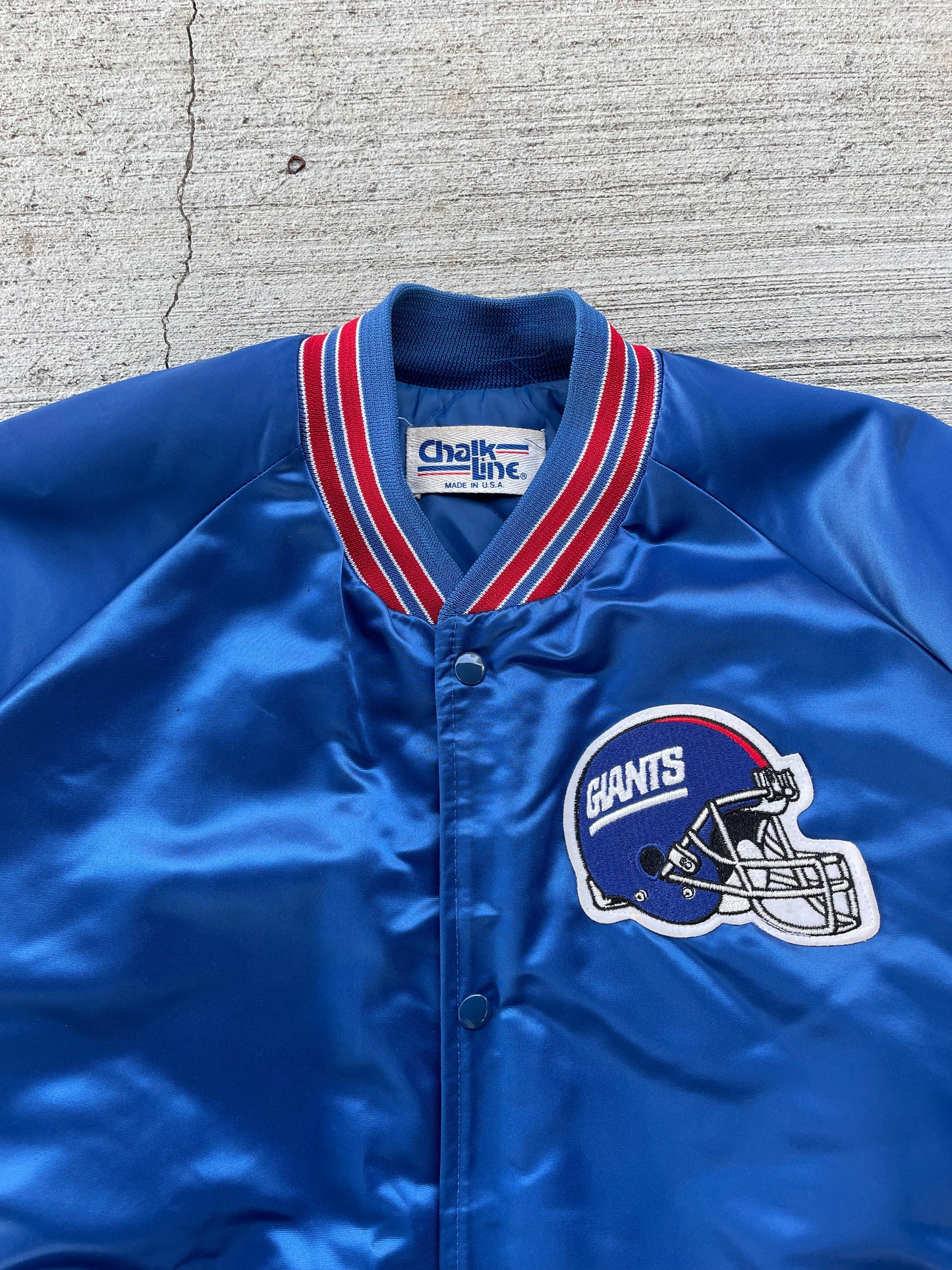 1990 NY Giants Chalk Line Bomber Jacket