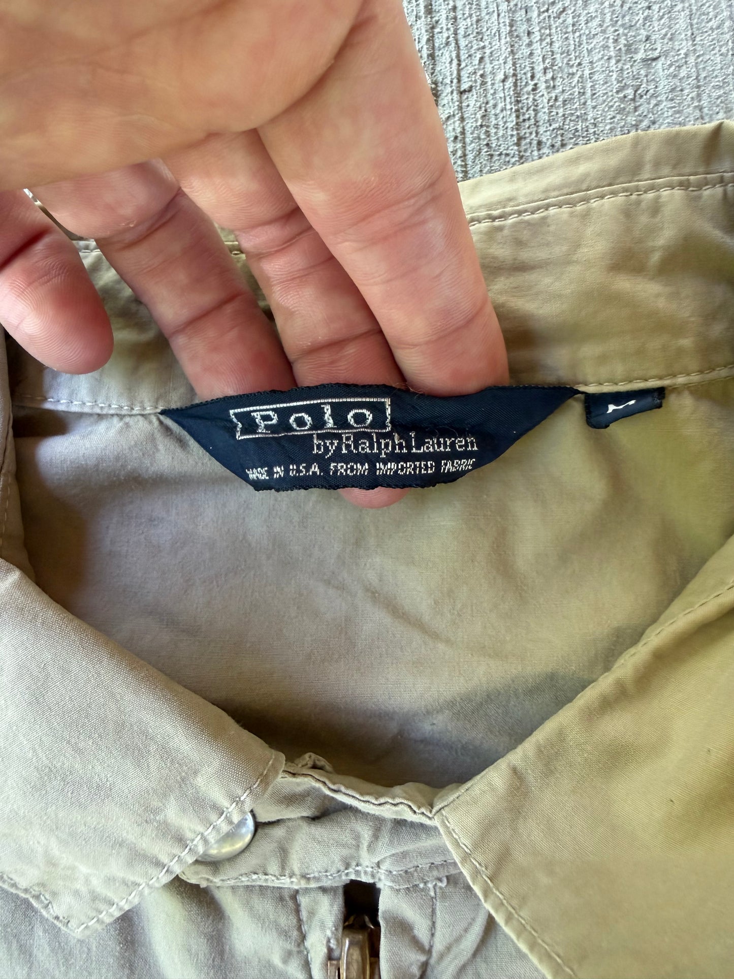 Vintage 1980s Polo Ralph Lauren Beige Harrington Bomber Jacket