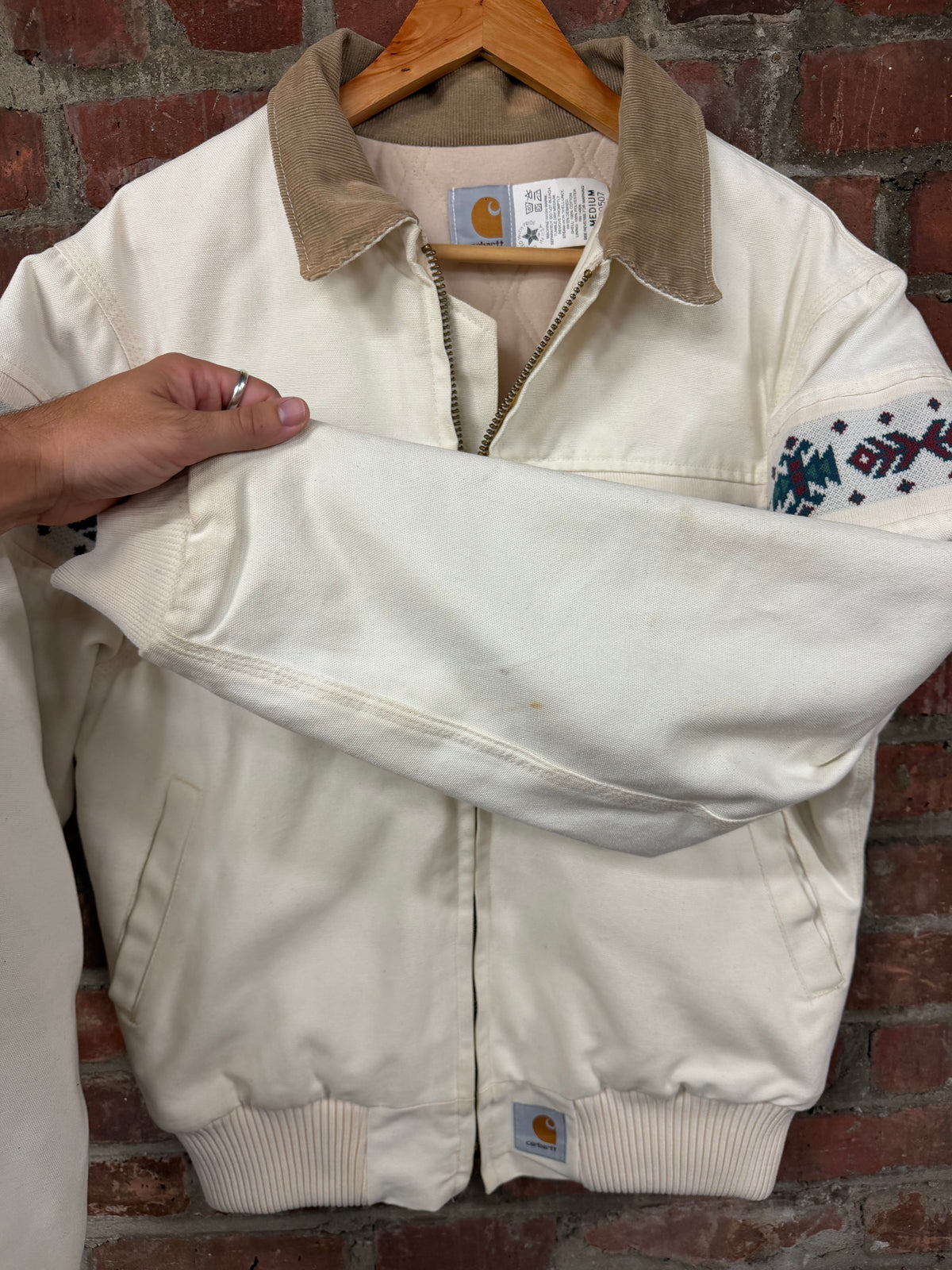 Vintage Carhartt JQ0507 Cream Aztec Southwest Santa Fe Jacket