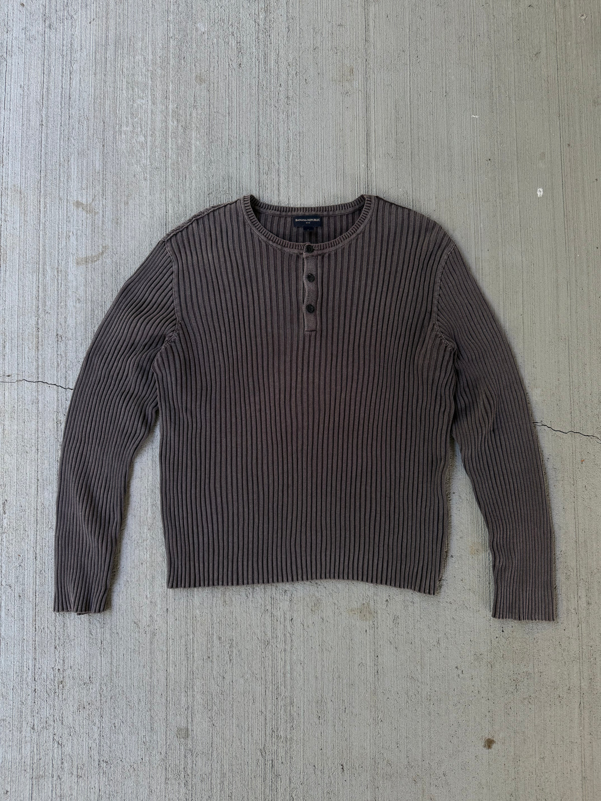 2000s Banana Republic Ribbed Knit Henley