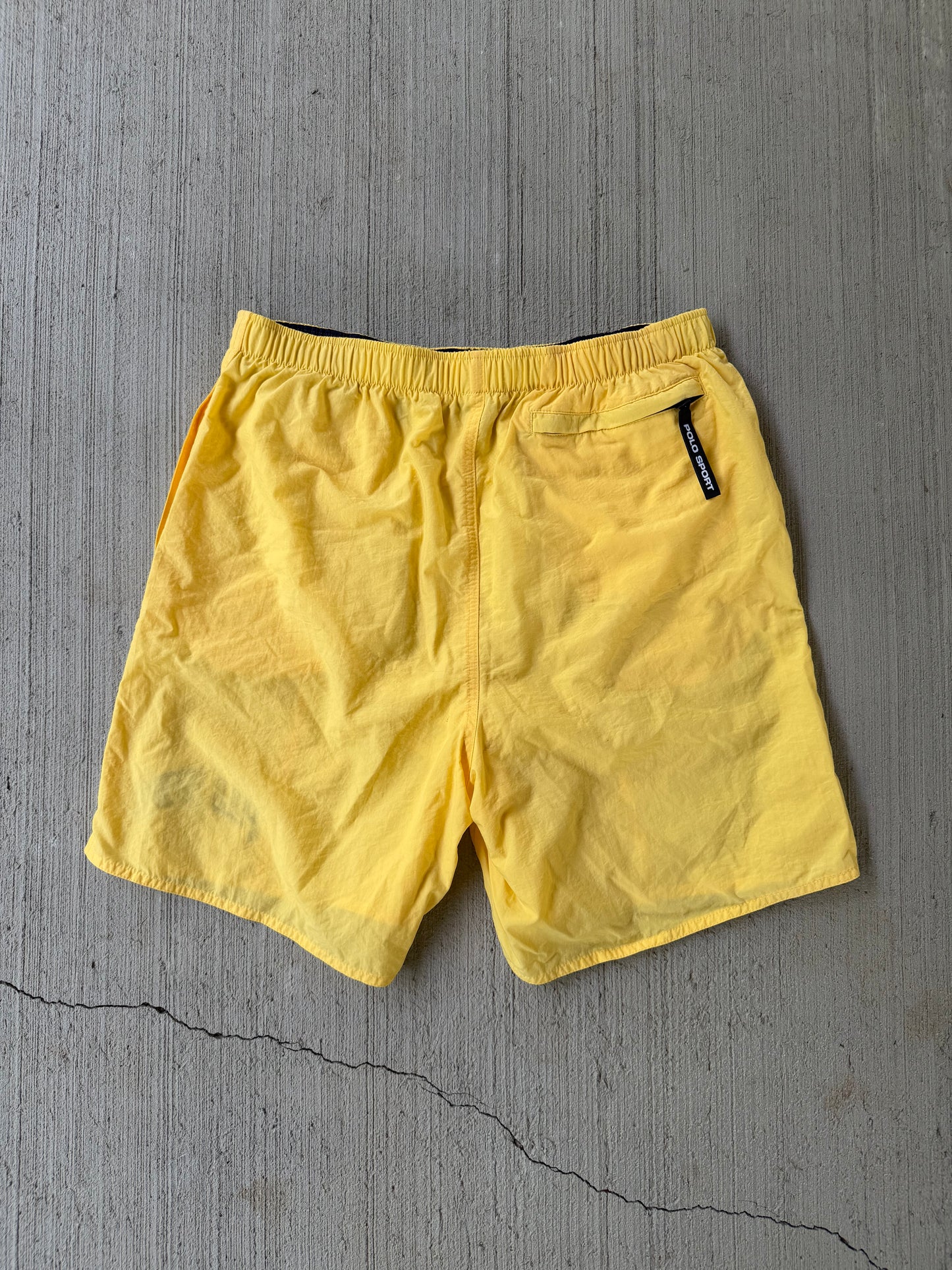 Vintage 90s Polo Sport Yellow Swim Trunks
