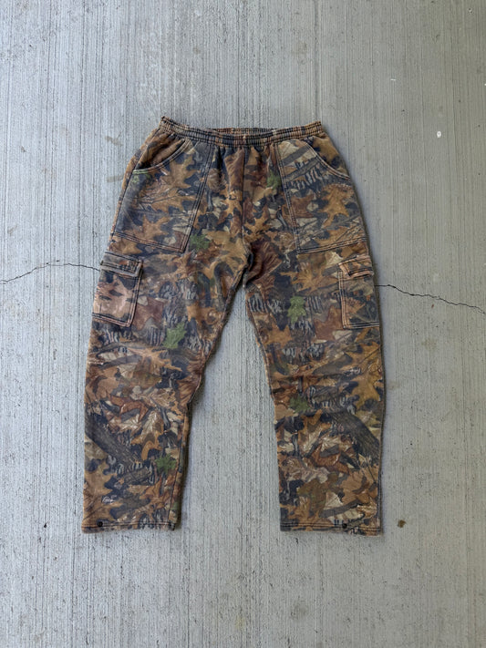 Vintage 1990s Jerzees Outdoors Camo Cargo Sweatpants