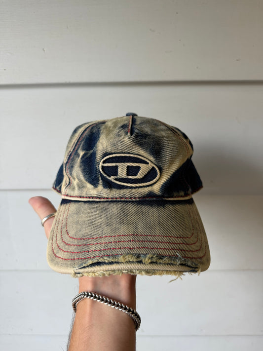 Diesel C-Seymon Acid Wash Distressed Baseball Cap