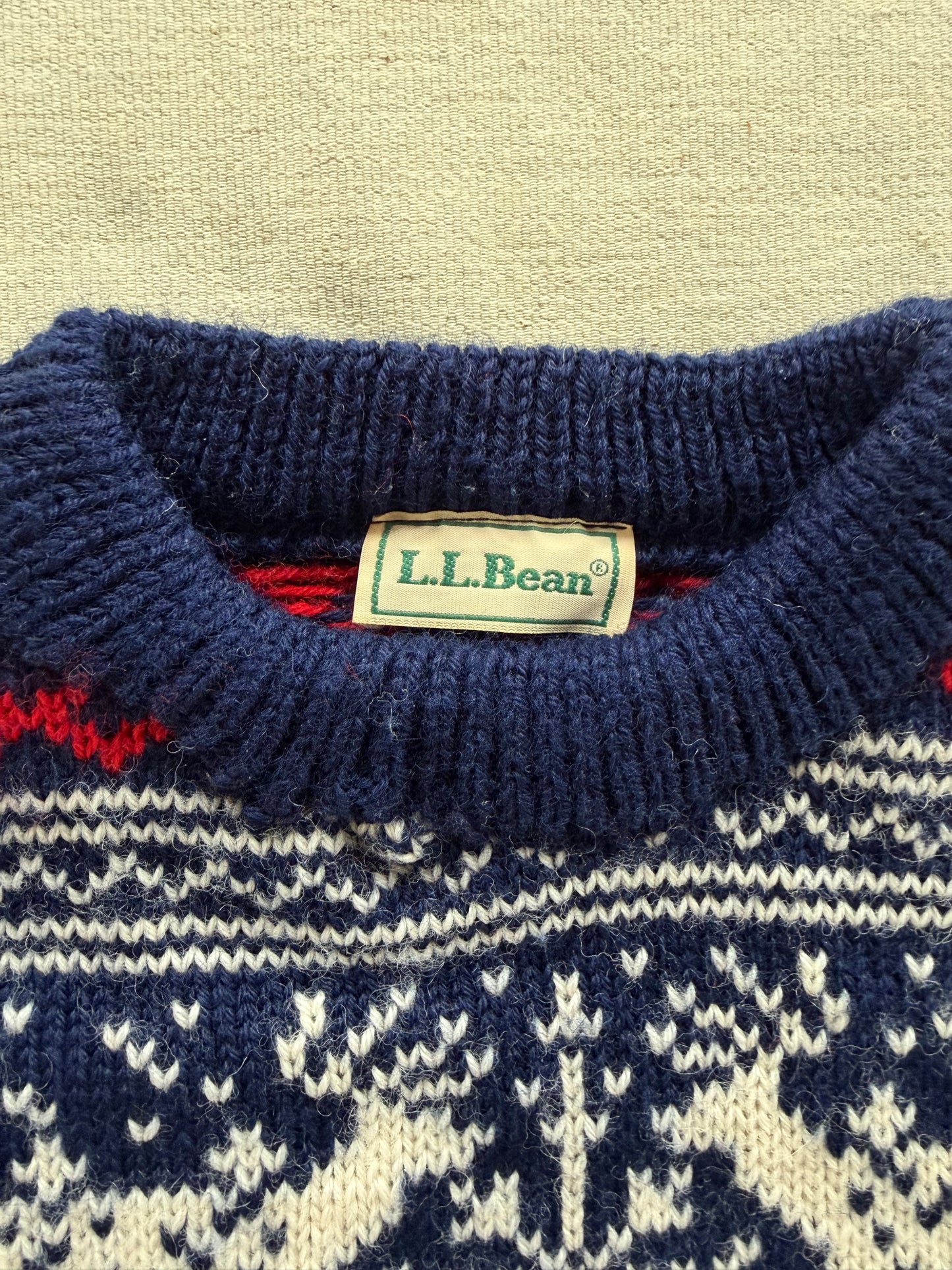 Vintage 1980s L.L. Bean Wool Reindeer Sweater