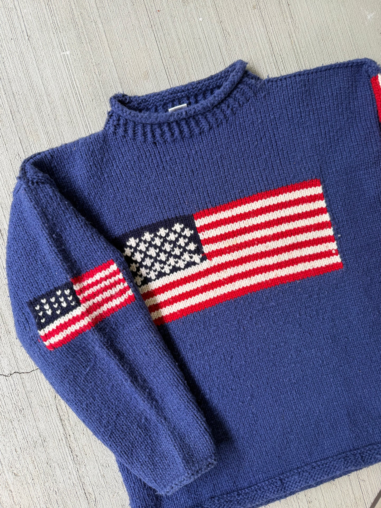 Vintage USA Hand Knit Wool Sweater