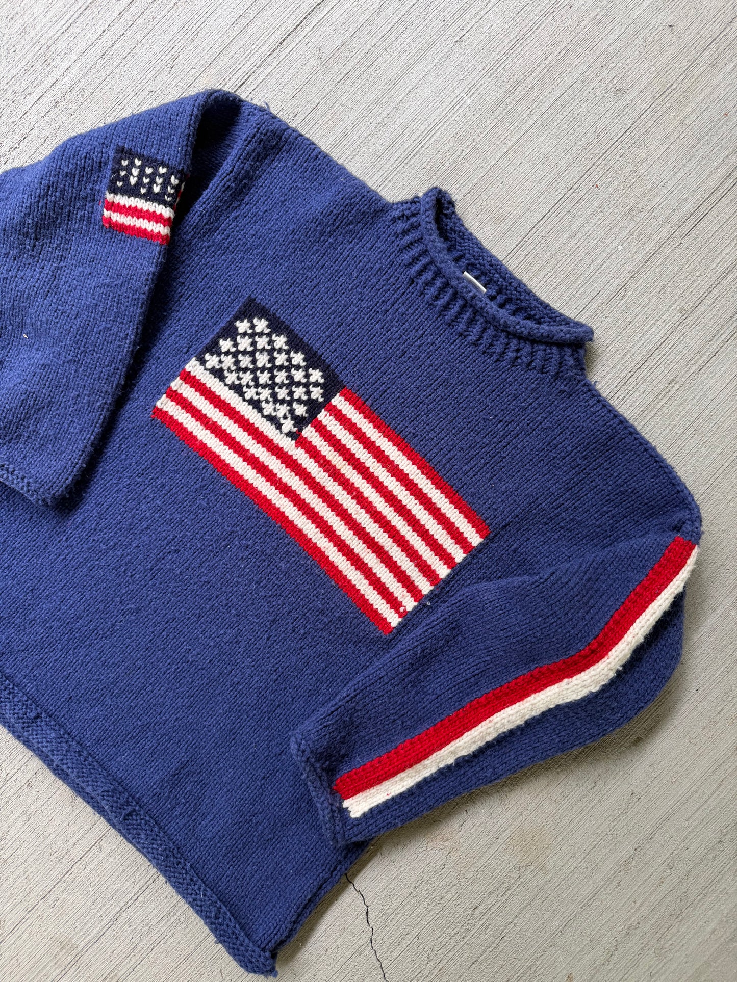 Vintage USA Hand Knit Wool Sweater