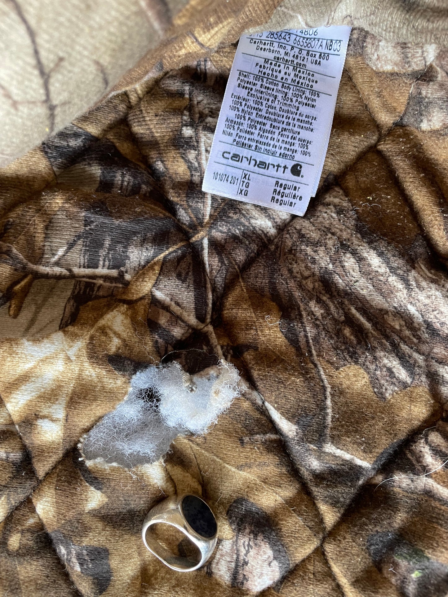 Carhartt Camo Flannel Lined Hooded Duck Jacket