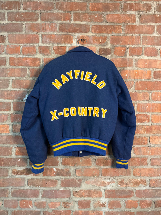 Vintage 1985 Mayfield Cross Country Varsity Jacket