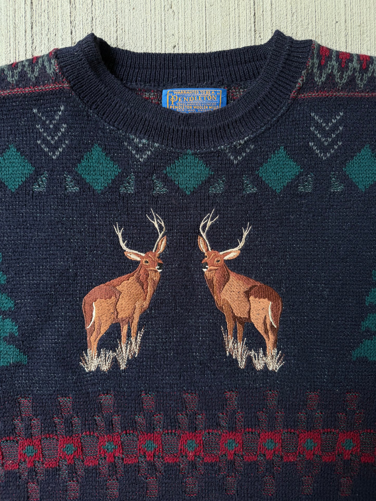 Vintage 90s Pendleton Wool Deer Sweater