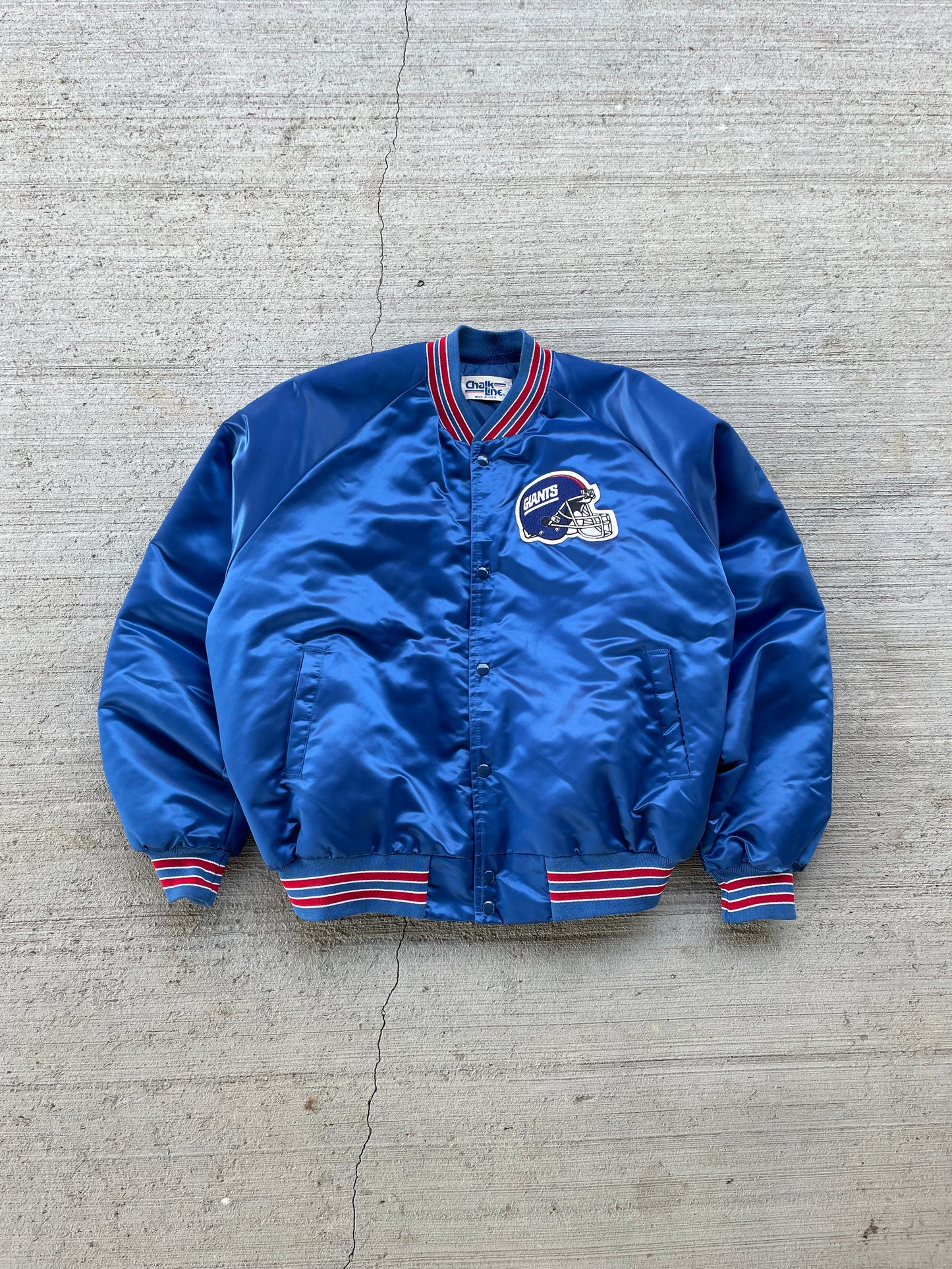 1990 NY Giants Chalk Line Bomber Jacket