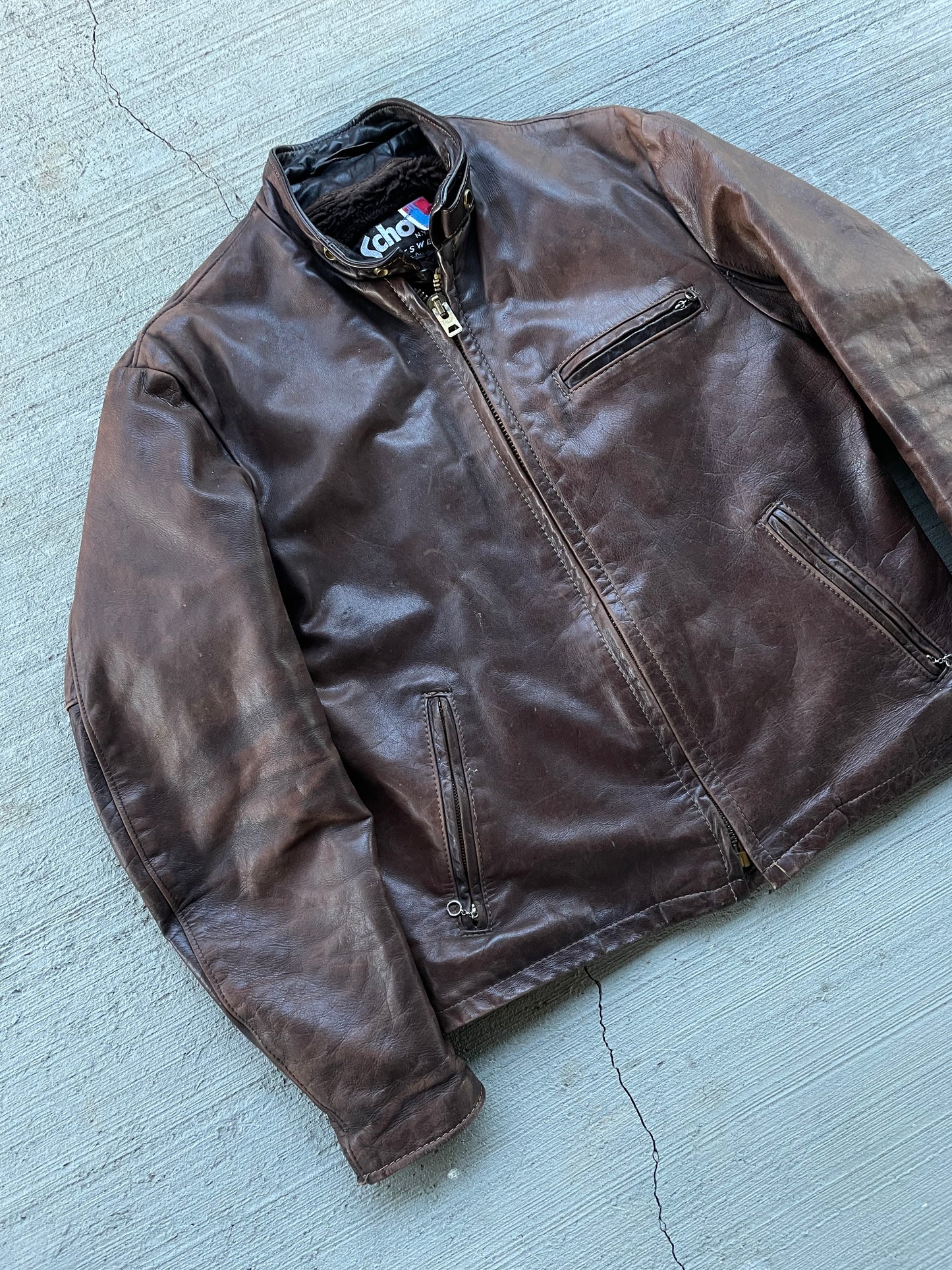 50s 60s Schott Leather Biker Jacket