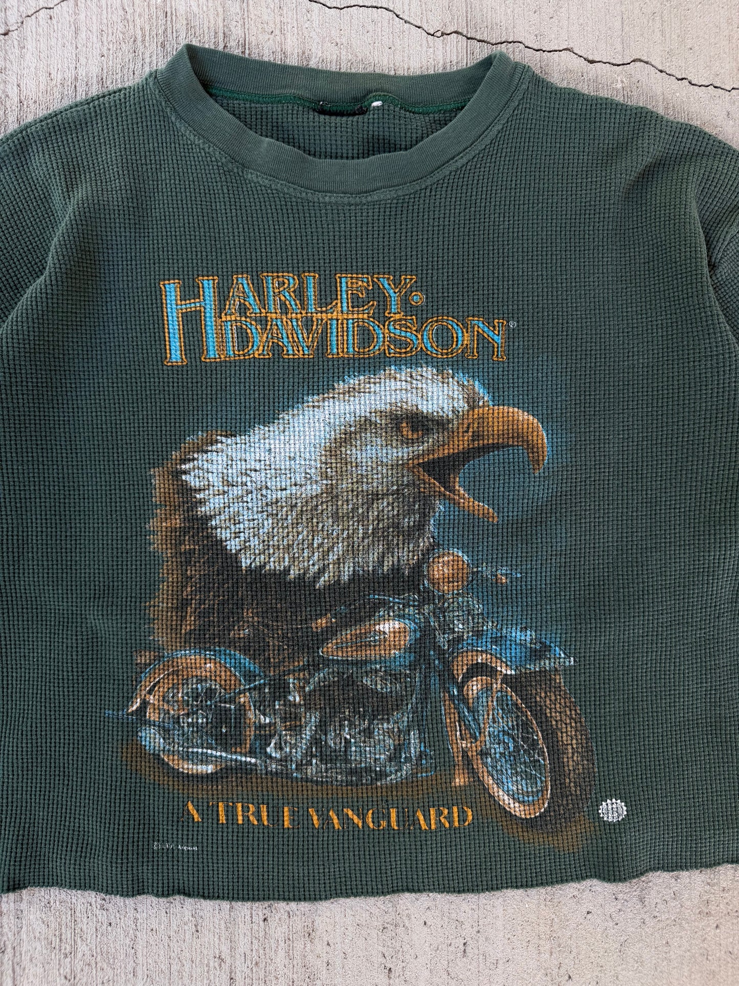 Vintage 80s Harley Davidson Cropped Thermal