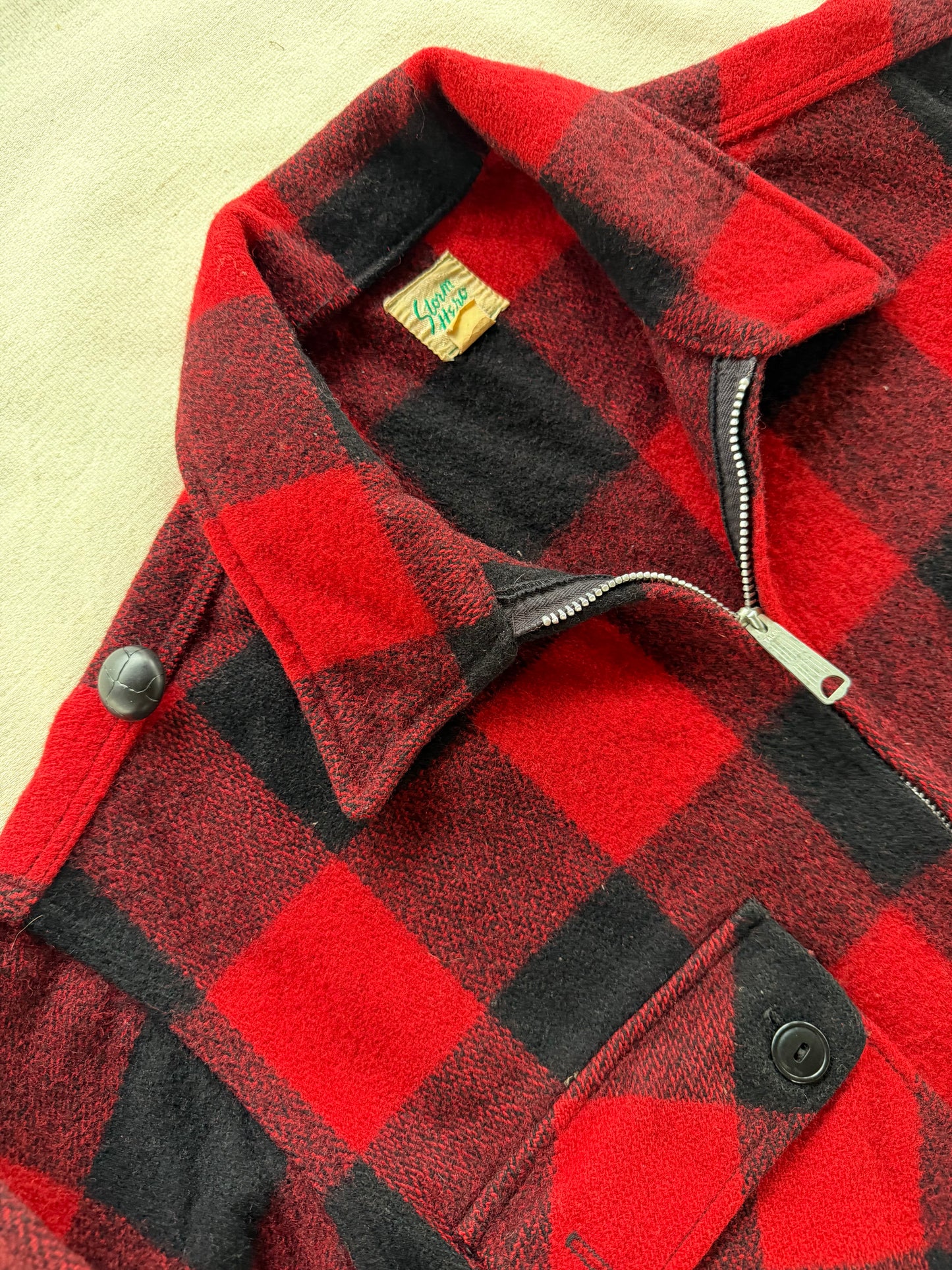 Vintage 60s/70s Storm Hero Buffalo Plaid Wool Jacket