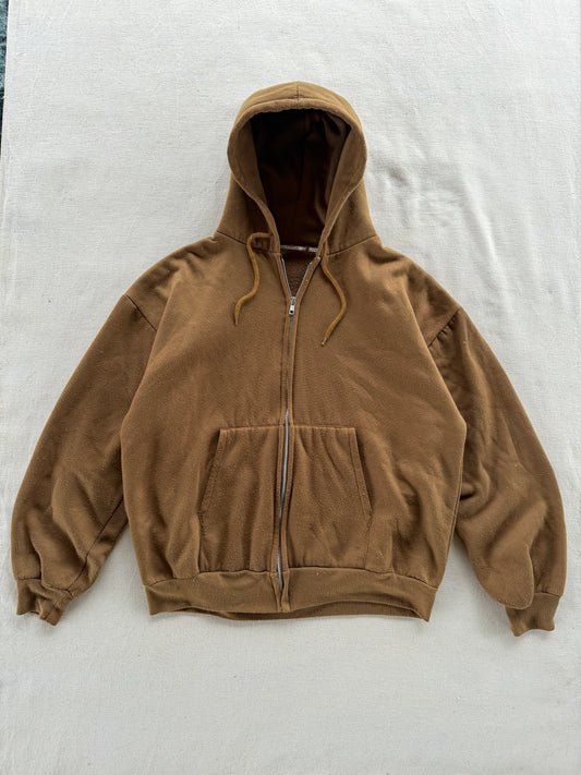 Vintage 90s Mustard Blank Zip Up Hoodie