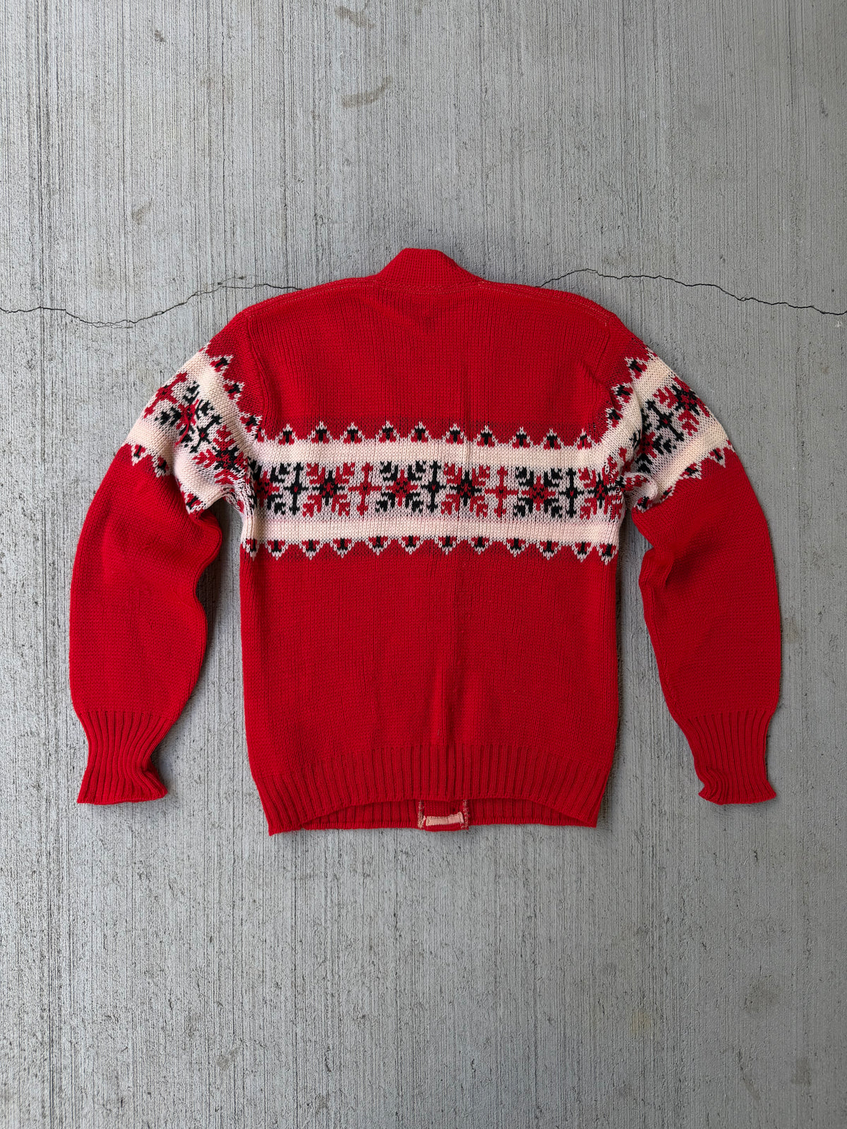 1950s Nordic Snowflake Wool Cardigan