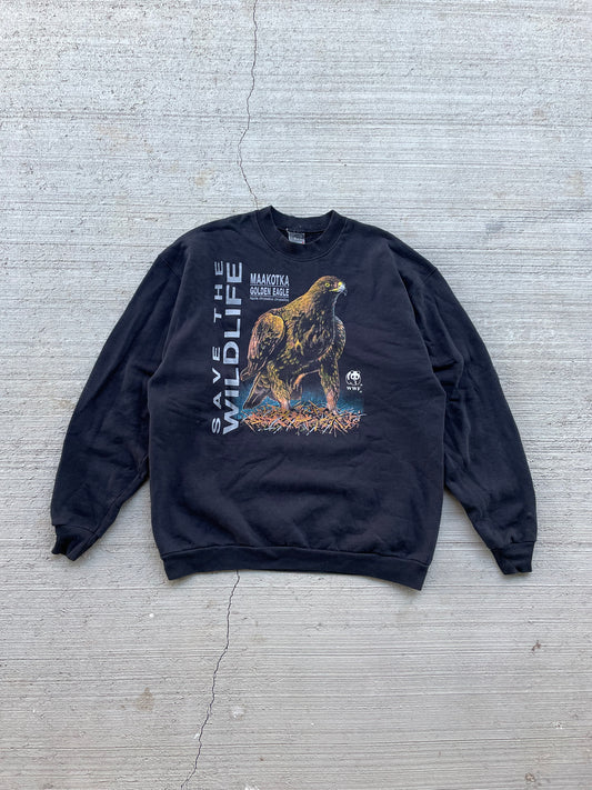 90s WWF Eagle Wildlife Crewneck Sweatshirt