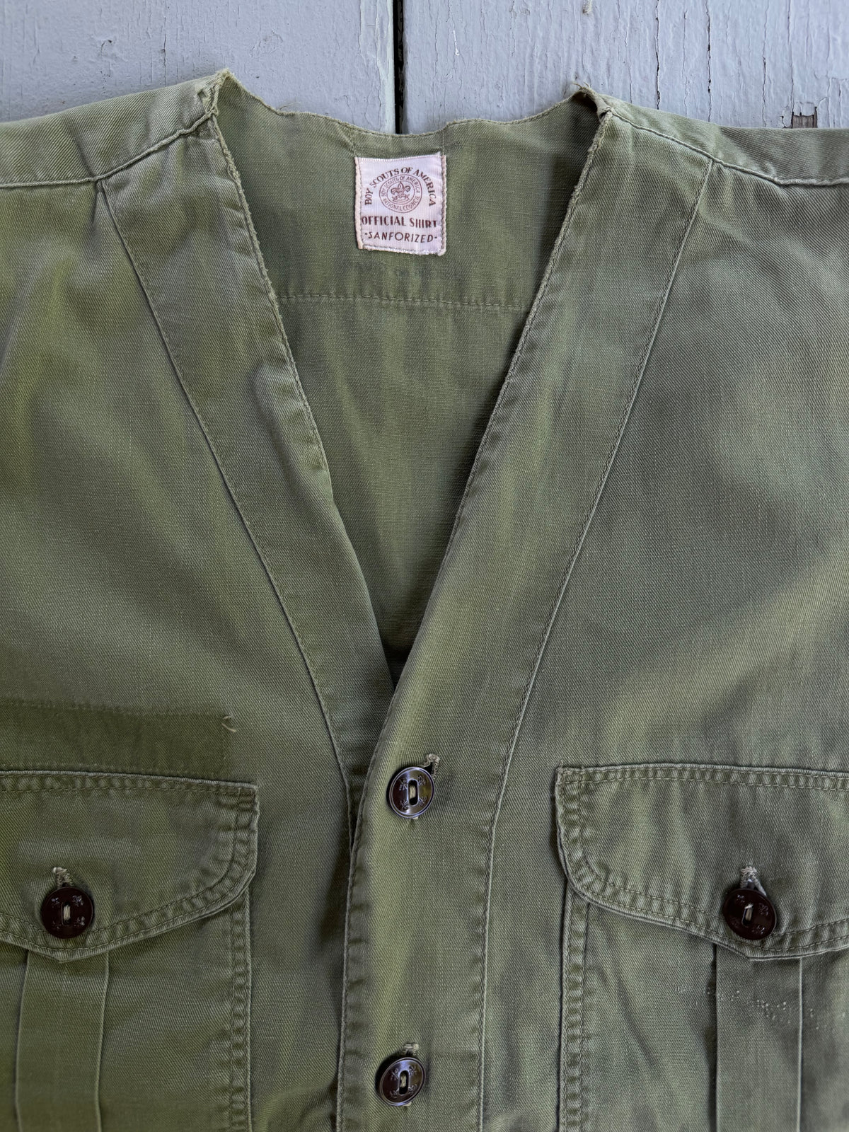 Vintage 1950s/60s Boy Scouts Sanforized Patch Shadow Shirt