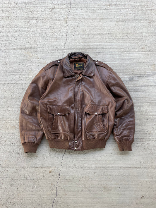 70s Reed Sportswear Leather Bomber Jacket