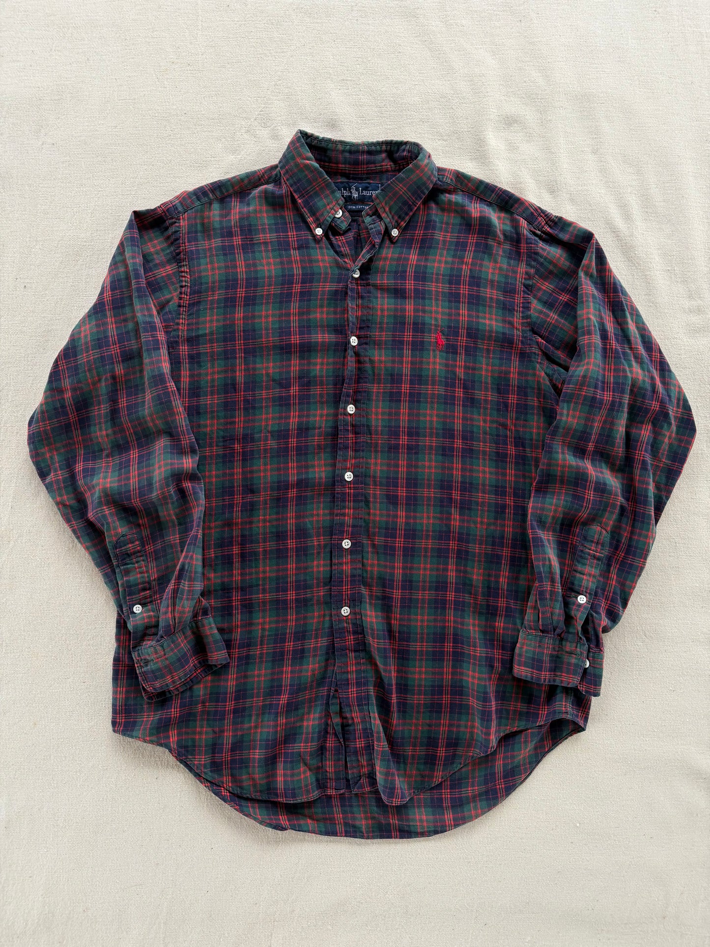 Vintage 90s Ralph Lauren Checkered Cotton Button Up