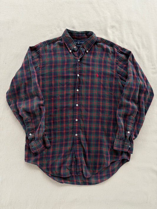 Vintage 90s Ralph Lauren Checkered Cotton Button Up