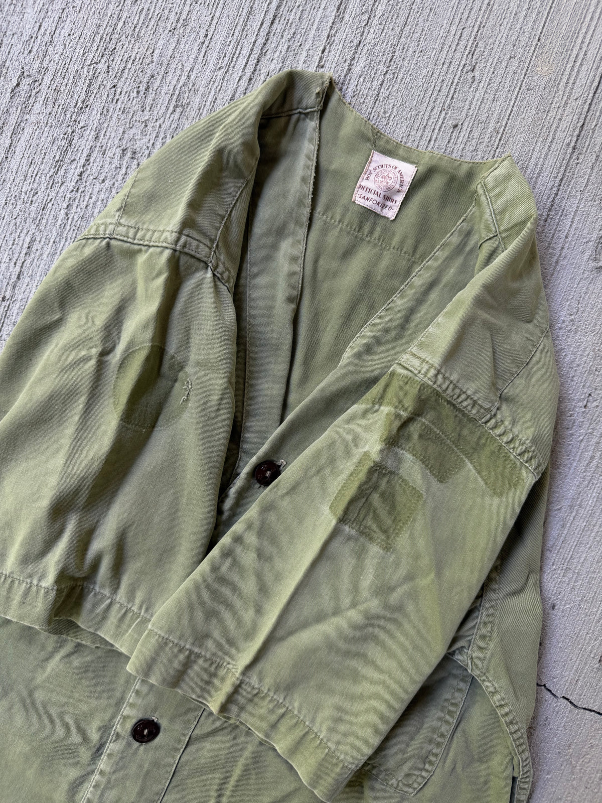 Vintage 1950s/60s Boy Scouts Sanforized Patch Shadow Shirt