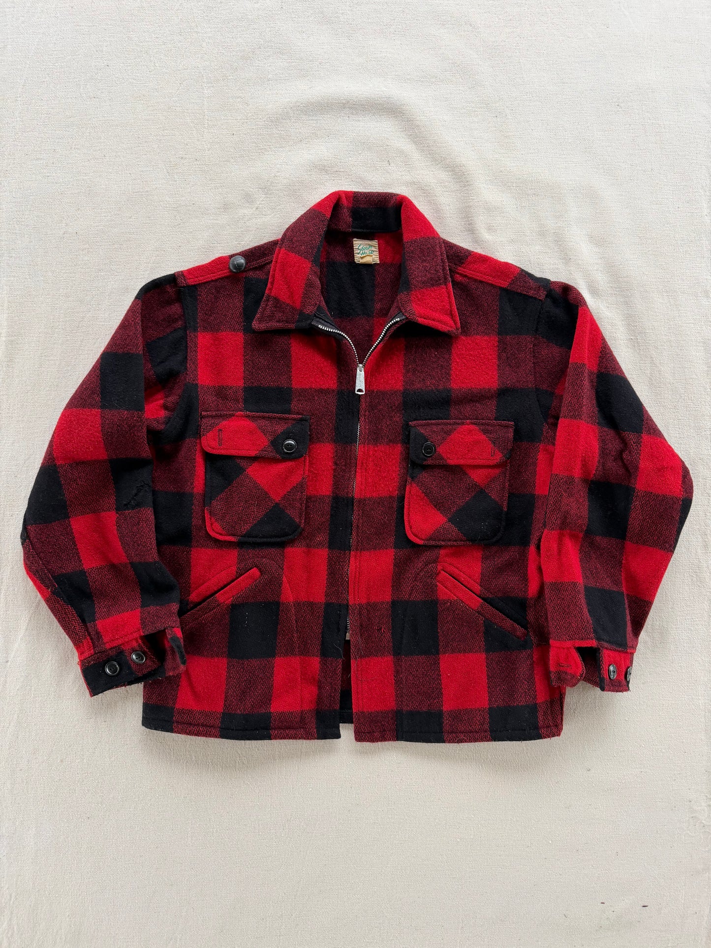 Vintage 60s/70s Storm Hero Buffalo Plaid Wool Jacket