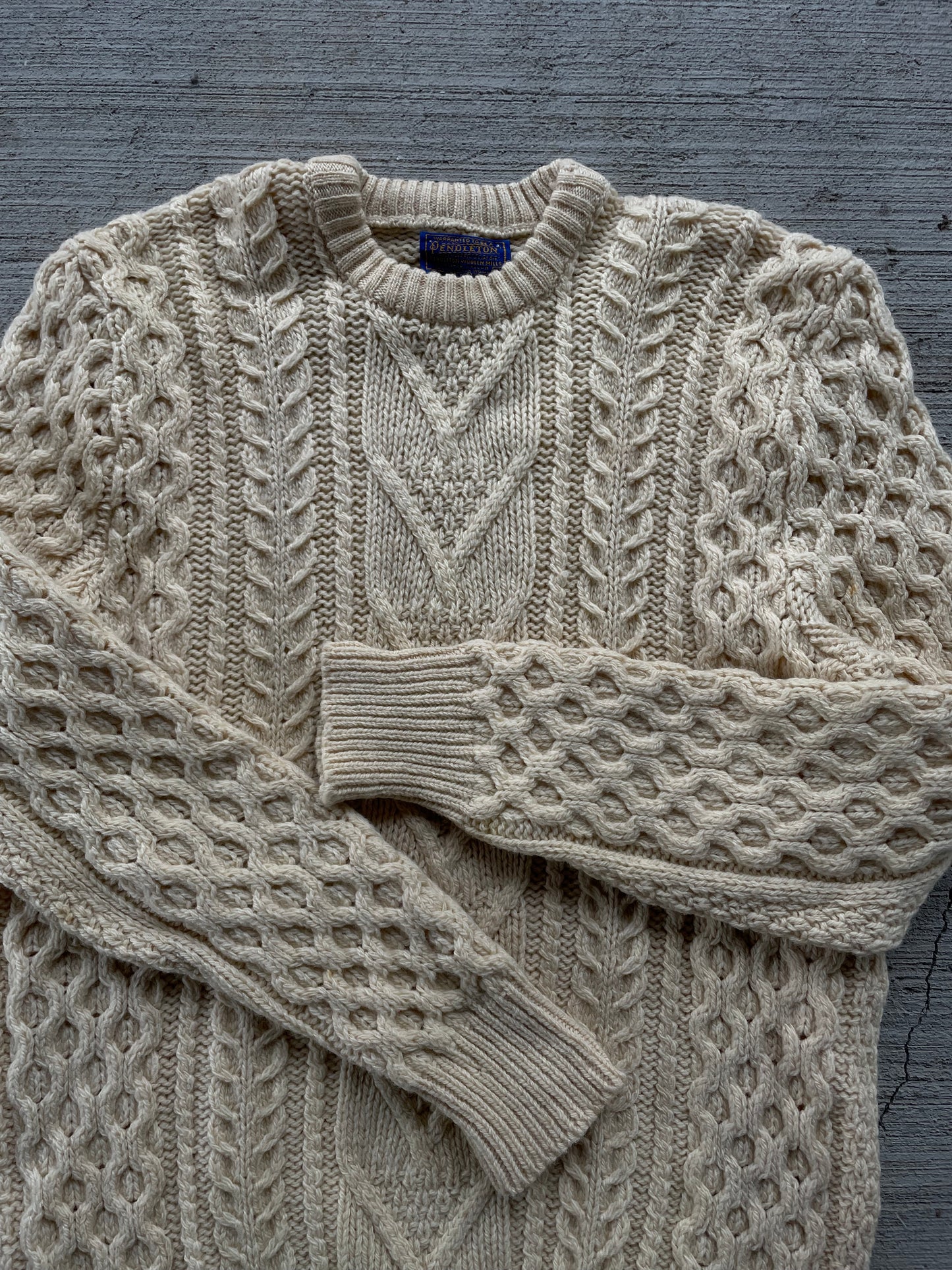 80s Pendleton Cable-knit Sweater