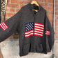 Vintage 90s American Flag Zip-Up Sweater