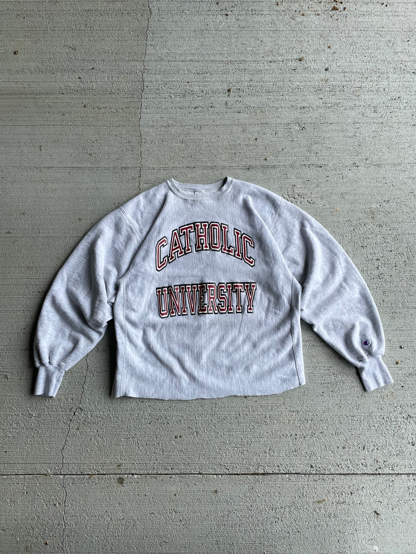 90s Catholic University Champion Reverse Weave Sweatshirt