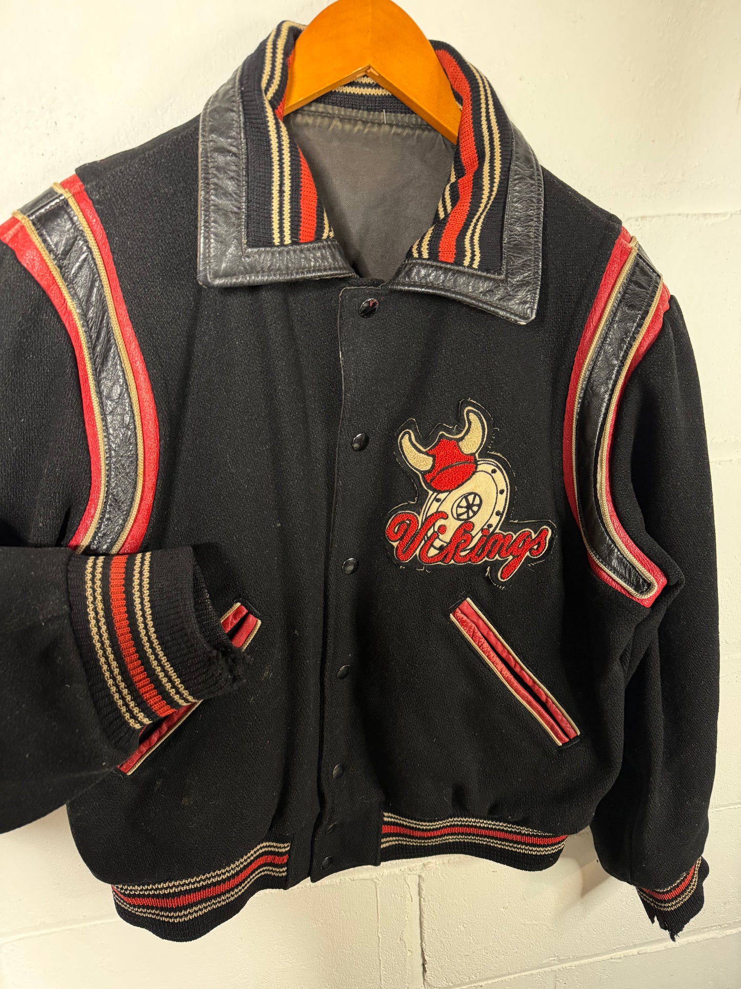 Vintage 1966 North Posey Vikings Letterman Varsity Jacket