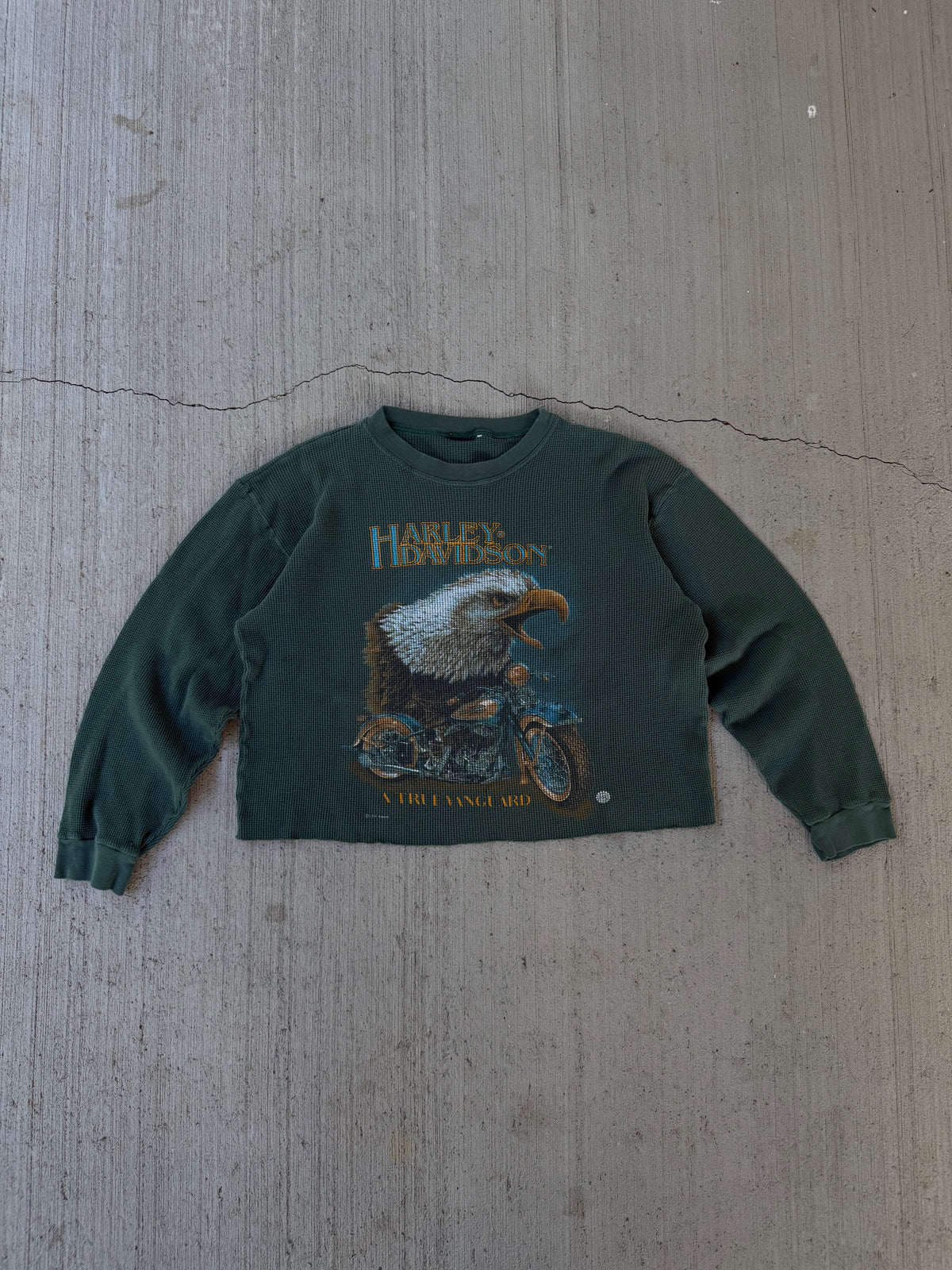 Vintage 80s Harley Davidson Cropped Thermal