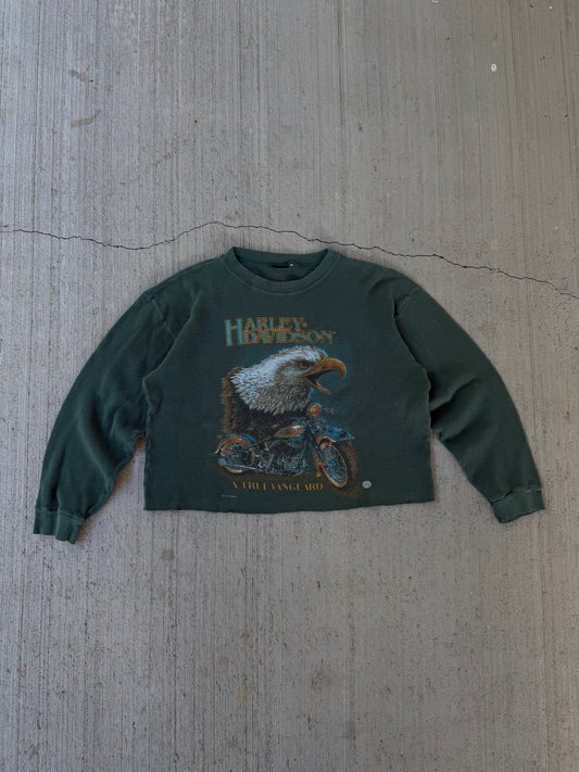 Vintage 80s Harley Davidson Cropped Thermal