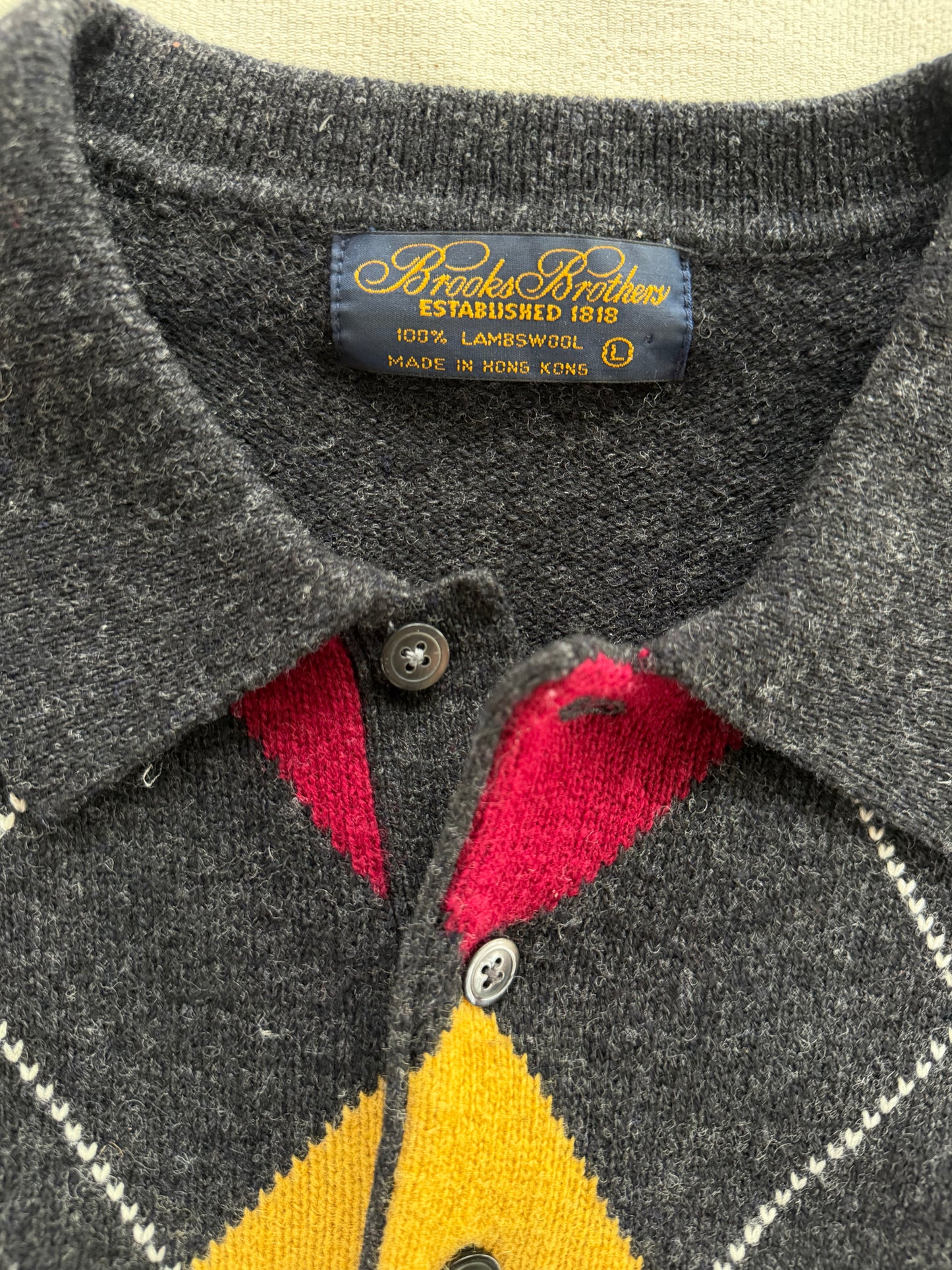 Vintage Brooks Brothers Argyle Lambswool Sweater