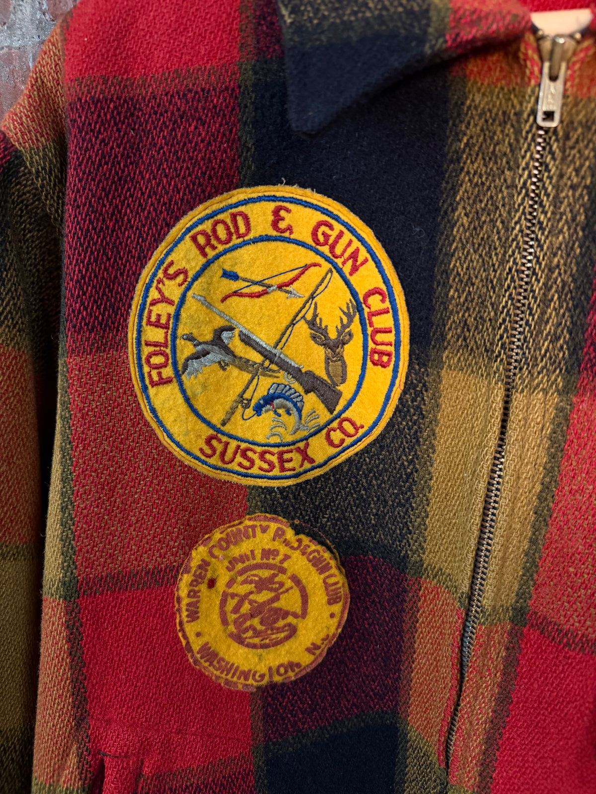 Vintage 1940s Woolrich Wool Patch Hunting Jacket