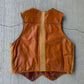 Vintage 1950s Hand Tooled Buffalo Nickel Leather Vest