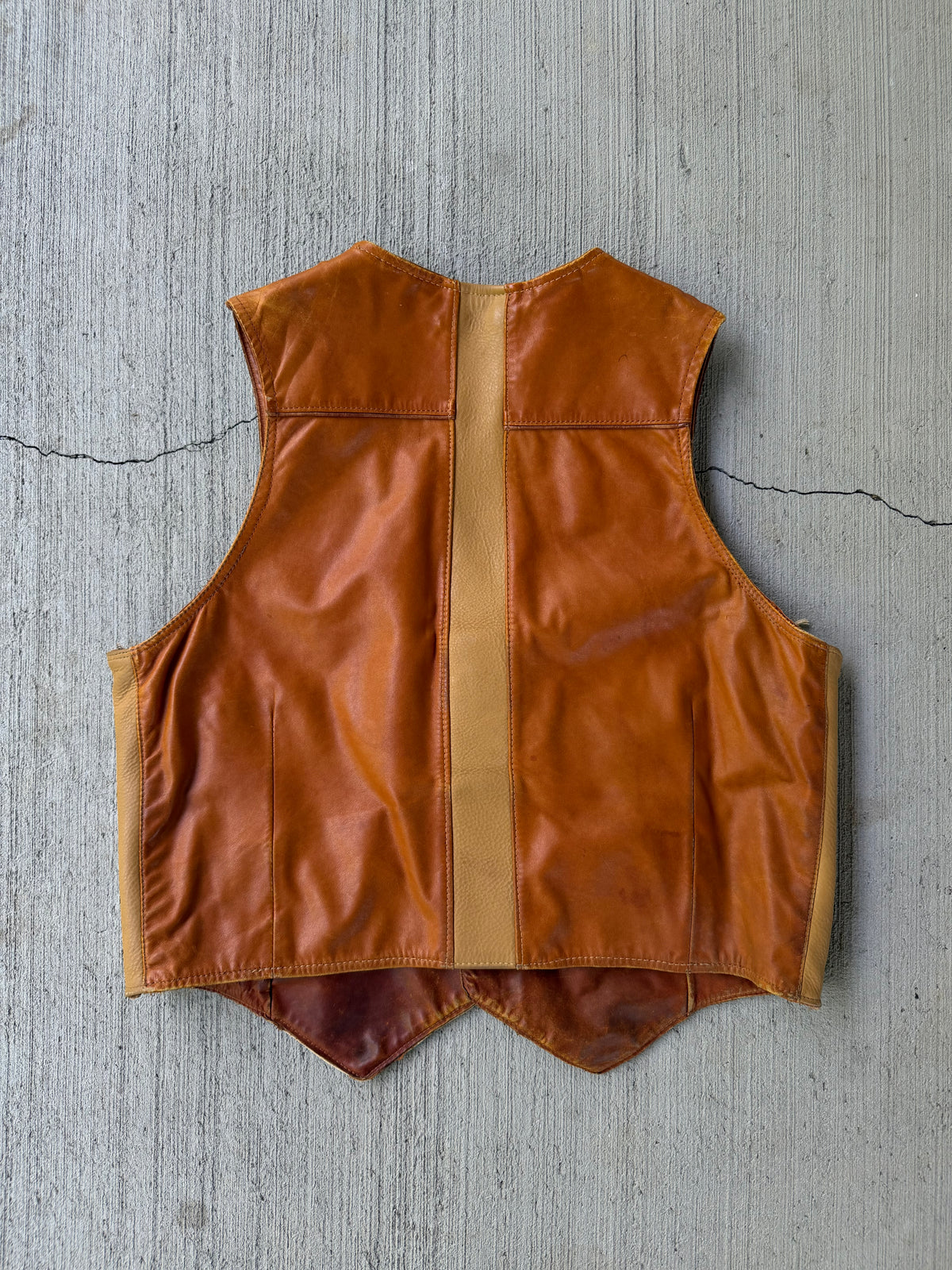 Vintage 1950s Hand Tooled Buffalo Nickel Leather Vest
