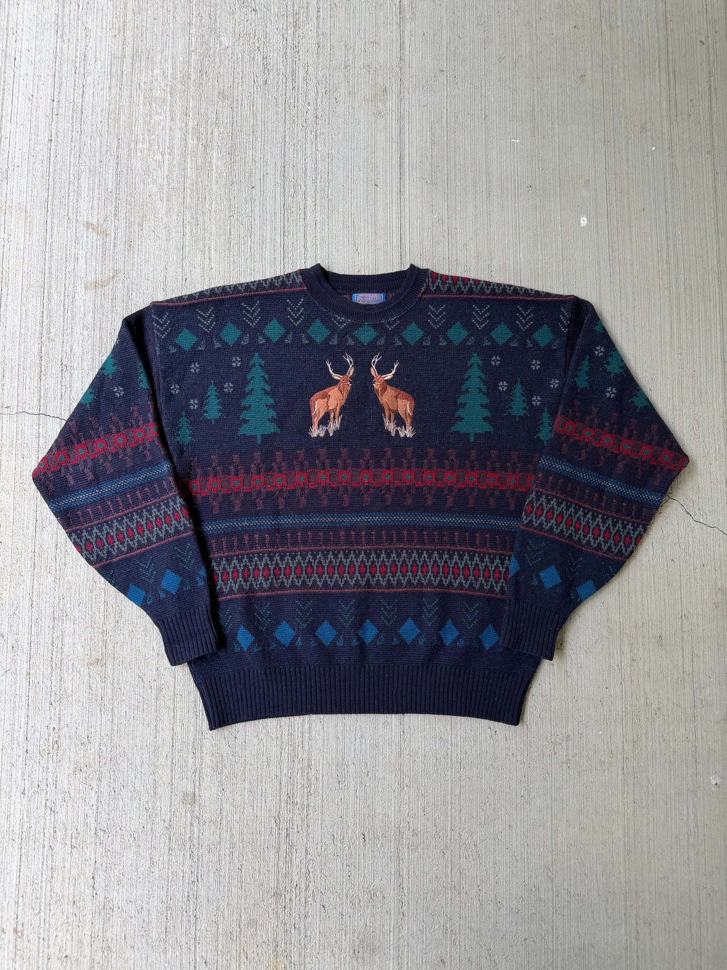 Vintage 90s Pendleton Wool Deer Sweater