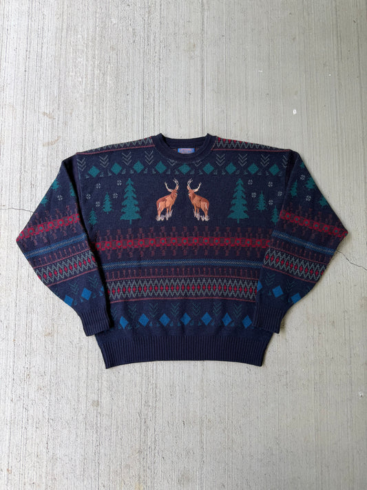 Vintage 90s Pendleton Wool Deer Sweater
