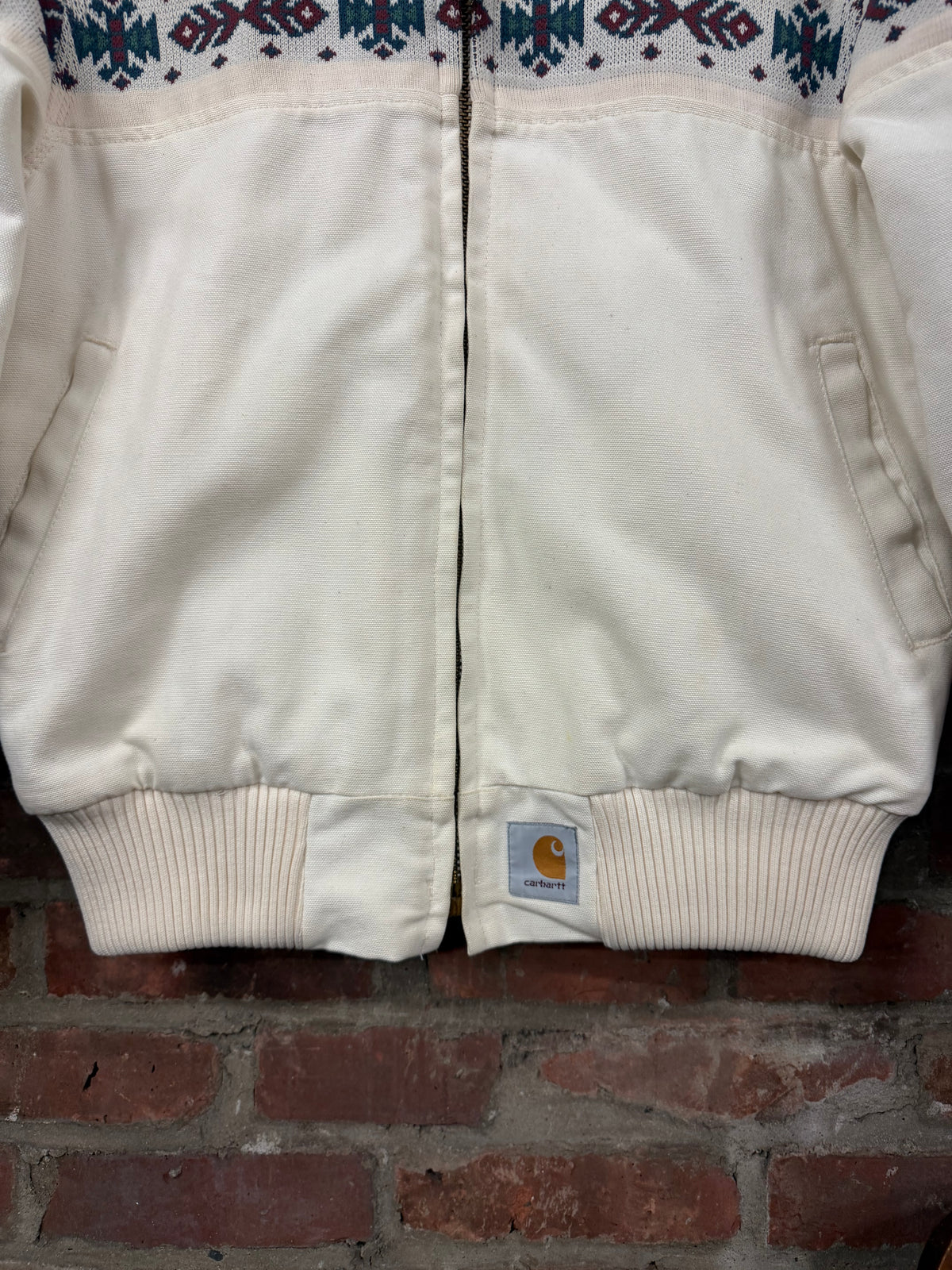 Vintage Carhartt JQ0507 Cream Aztec Southwest Santa Fe Jacket