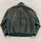 Vintage 80s Norm Thompson Green Suede Bomber Jacket