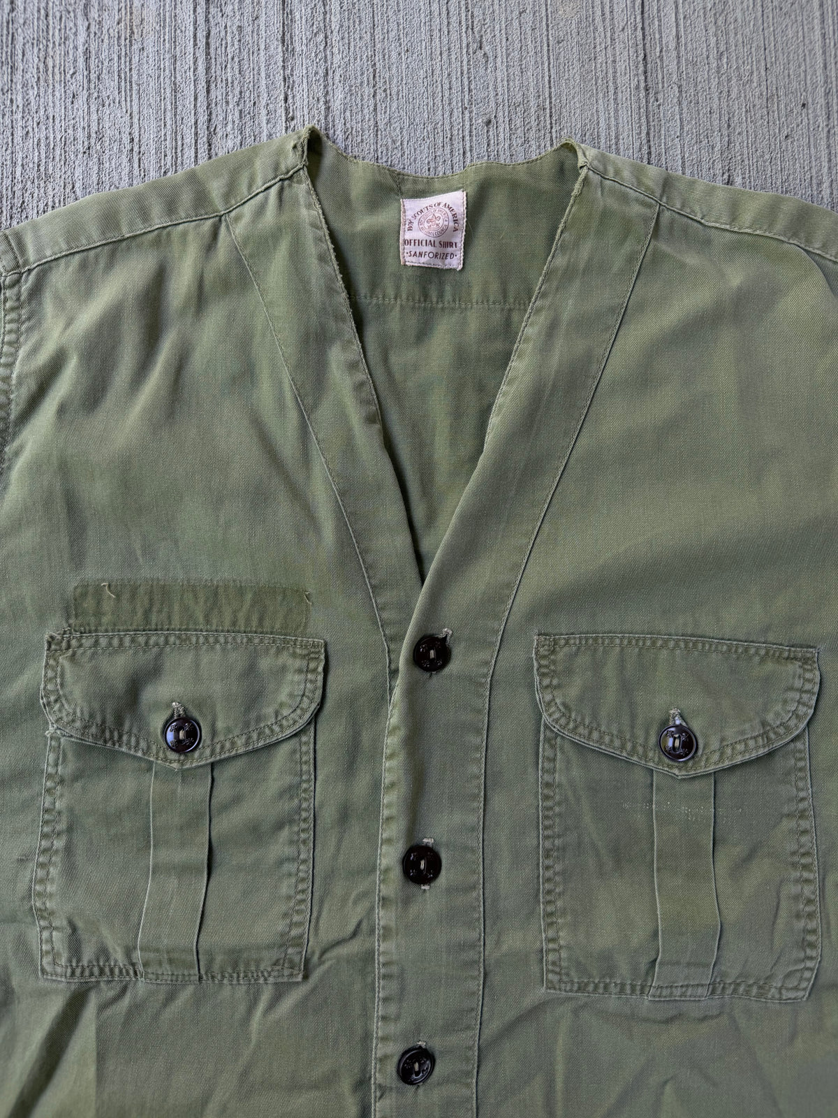 Vintage 1950s/60s Boy Scouts Sanforized Patch Shadow Shirt