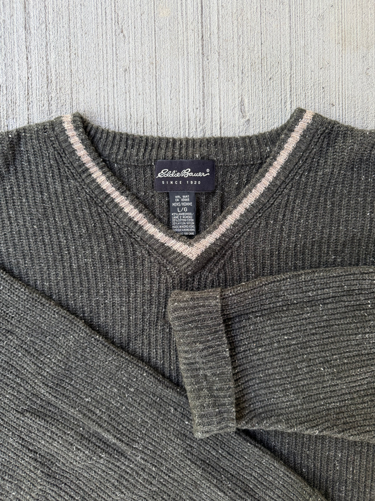 Vintage 1990s Eddie Bauer Lambswool V-Neck Sweater