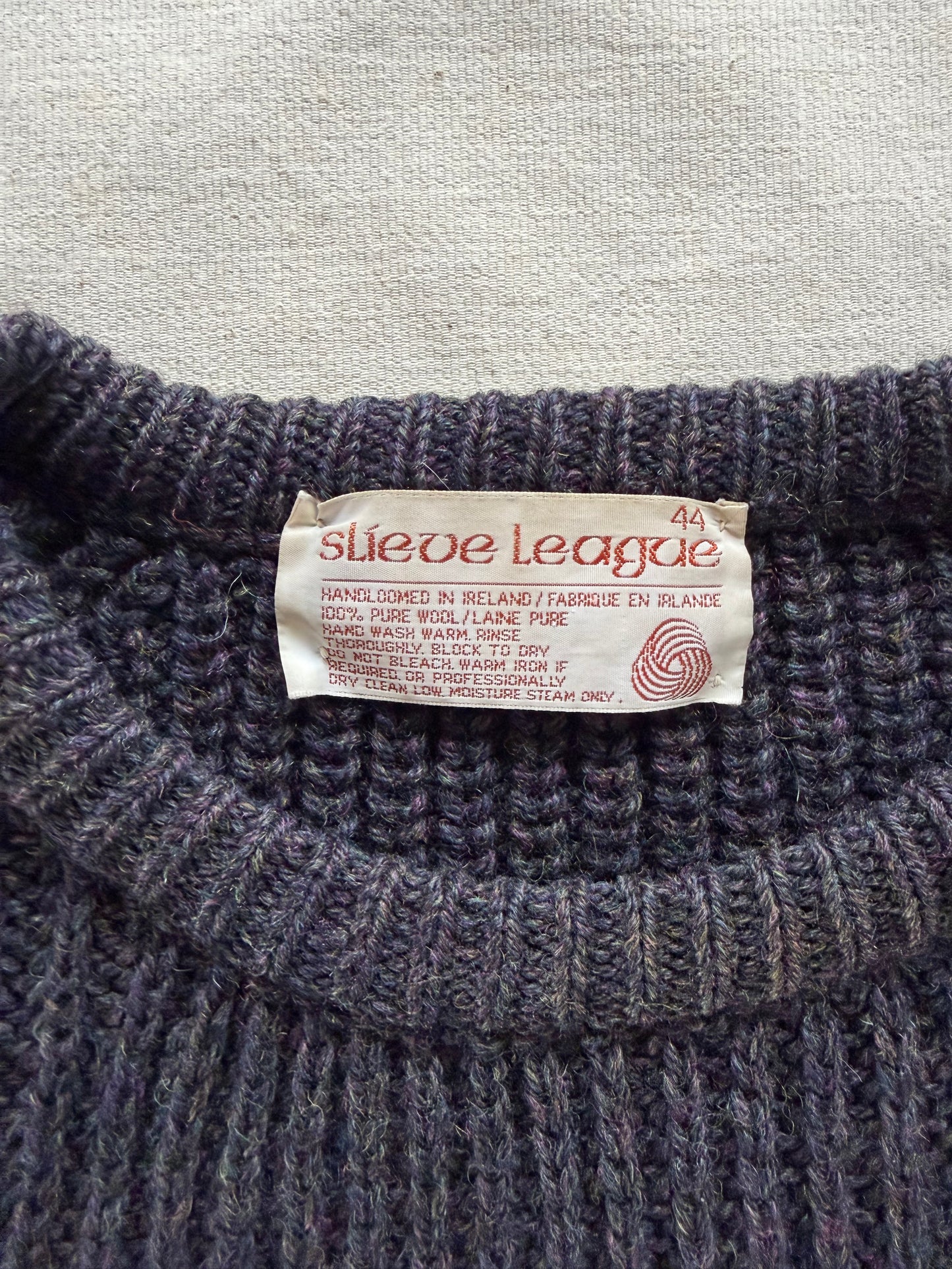 Vintage 80s Slieve League Wool Fishermen Sweater