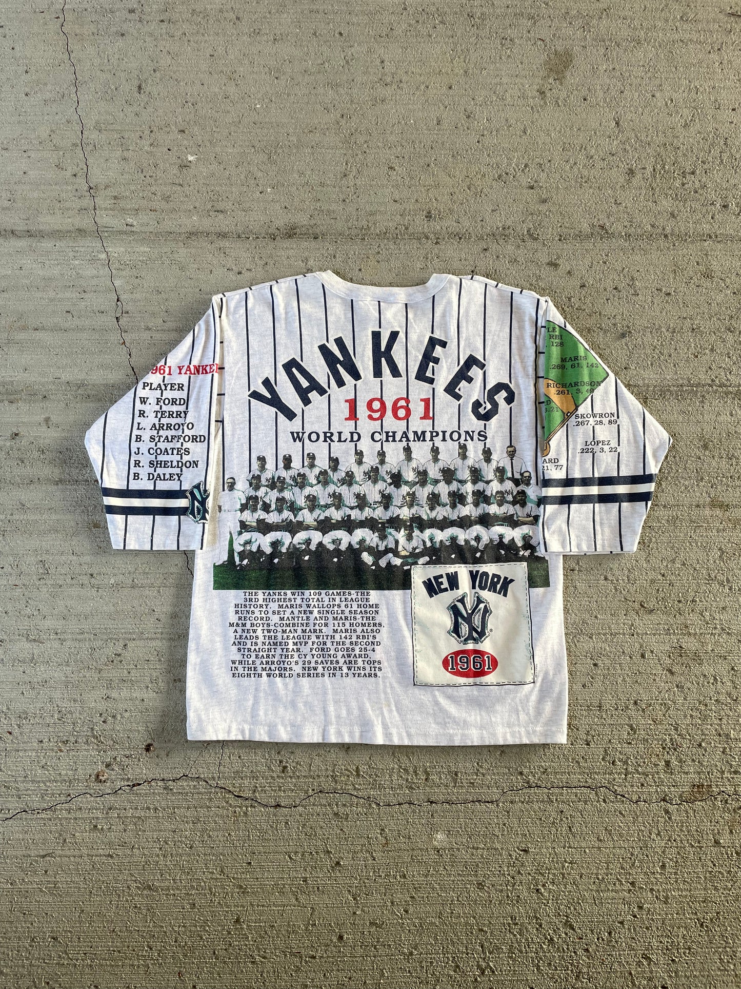 1991 New York Yankees Long Gone AOP Tee