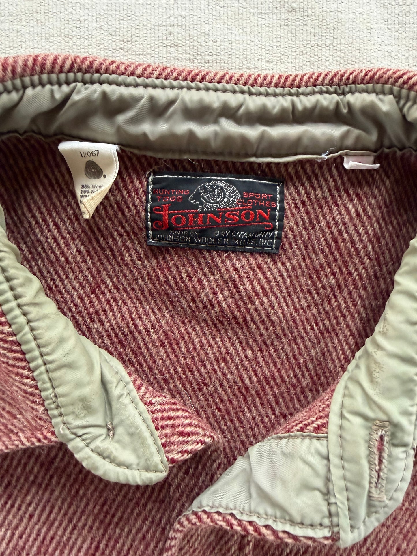 Vintage 1960s Johnson Wool Flannel