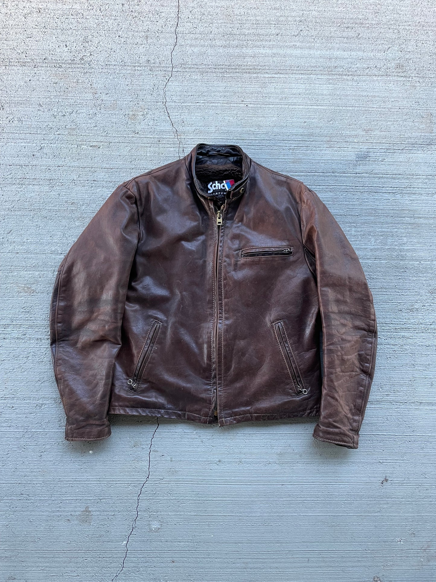 50s 60s Schott Leather Biker Jacket