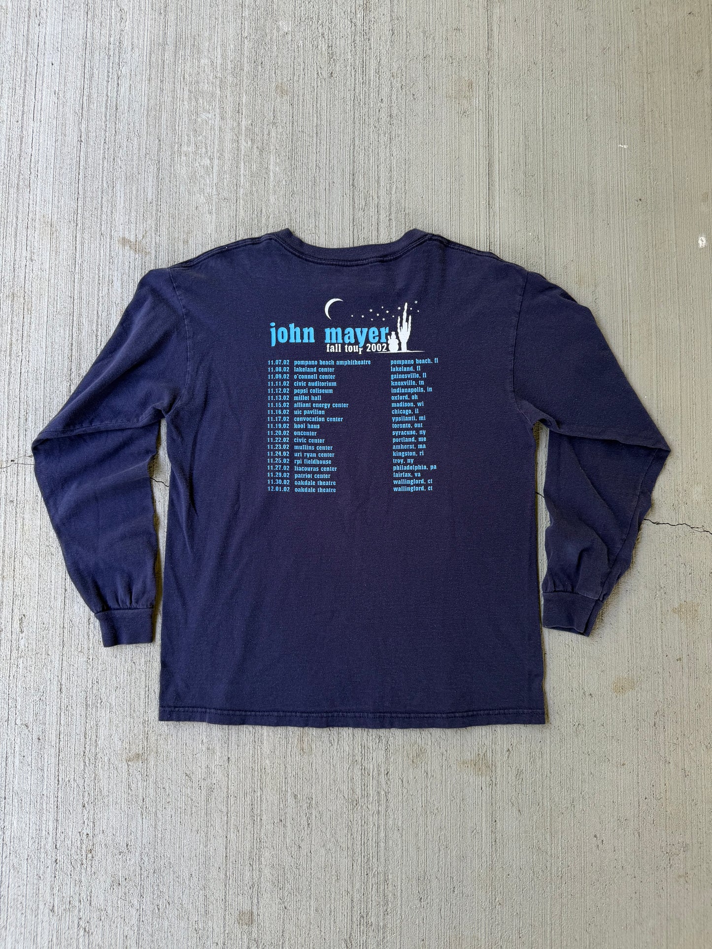 2002 John Mayer Long Sleeve Fall Tour Tee