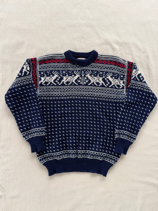 Vintage 1980s L.L. Bean Wool Reindeer Sweater