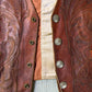 Vintage 1950s Hand Tooled Buffalo Nickel Leather Vest