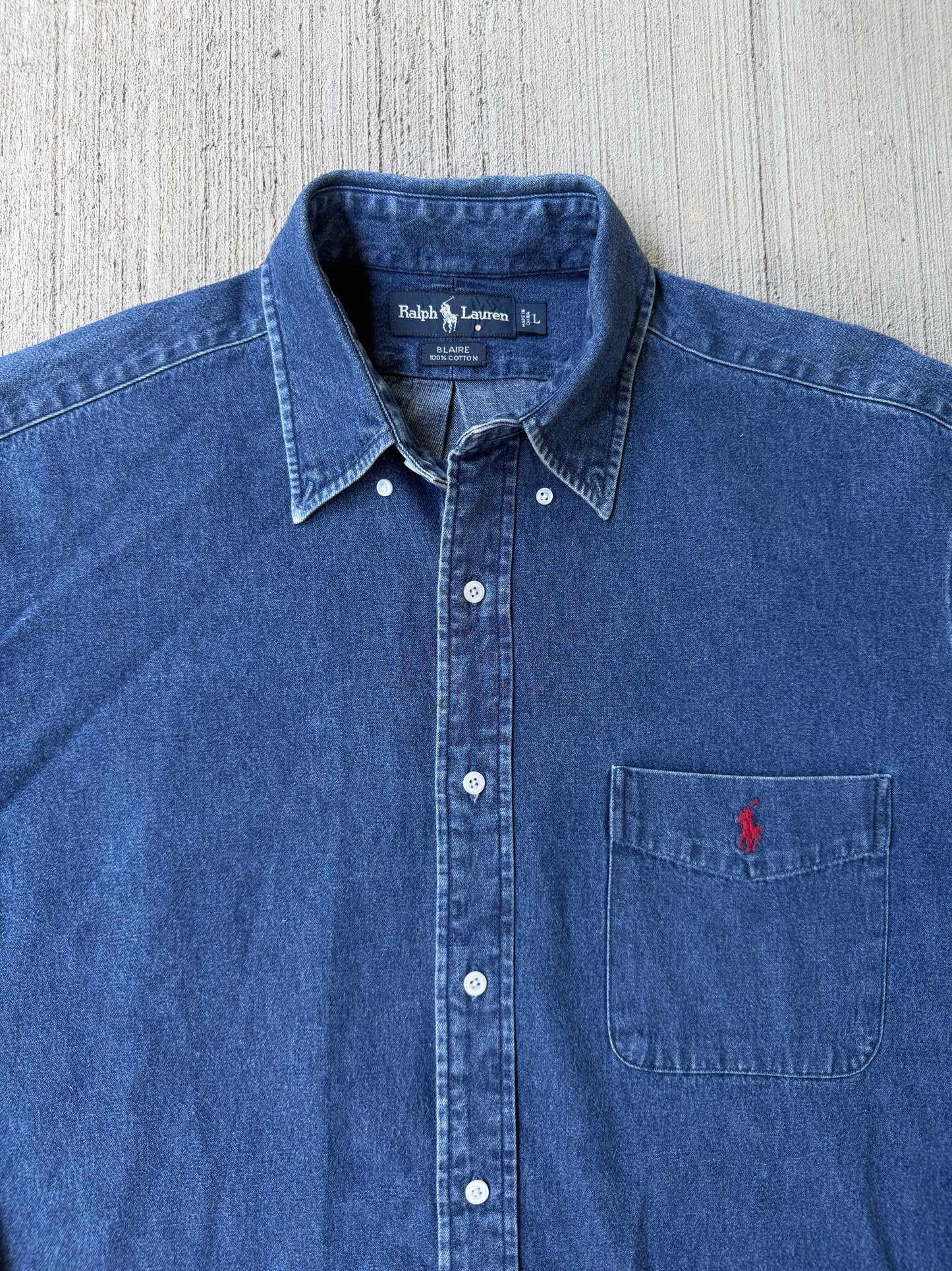 Vintage 90s Polo Ralph Lauren Blaire Denim Button Up Shirt